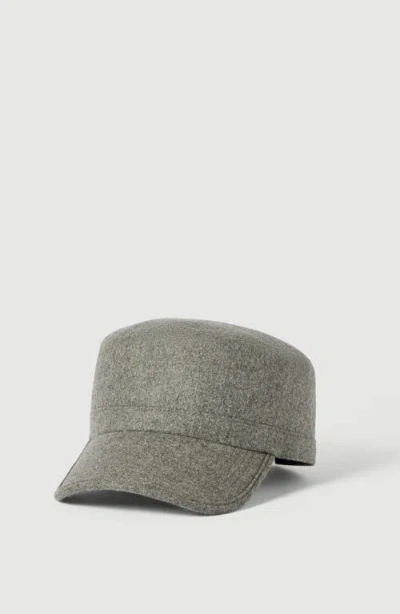 Brunello Cucinelli Virgin-wool Flannel Field Cap In Gray