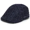 Brunello Cucinelli Virgin Wool Flannel Flat Cap With Embroidery In Marine