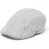 Brunello Cucinelli Virgin Wool Flannel Flat Cap With Embroidery In Light Grey