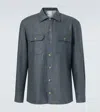 Brunello Cucinelli Virgin Wool Flannel Overshirt In Gray