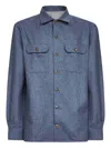 Brunello Cucinelli Men Virgin Wool Flannel Overshirt In Blue
