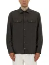 Brunello Cucinelli Virgin Wool Flannel Overshirt In Brown