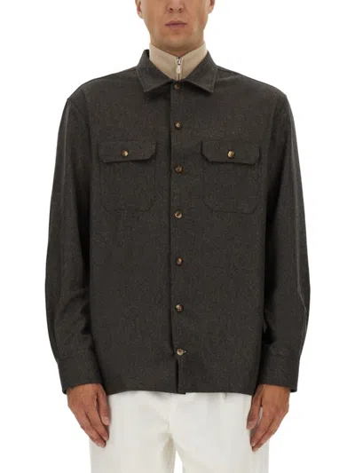 BRUNELLO CUCINELLI BRUNELLO CUCINELLI VIRGIN WOOL FLANNEL OVERSHIRT