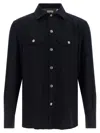 Brunello Cucinelli Virgin Wool Flannel Overshirt In Navy