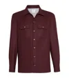 Brunello Cucinelli Long Sleeve Shirt Featuring Chest Pockets In Purple