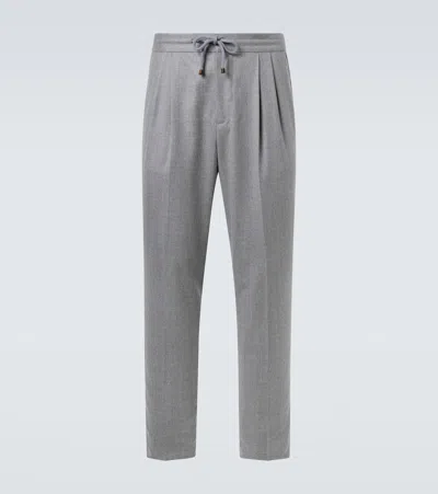 Brunello Cucinelli Virgin Wool Flannel Straight Pants