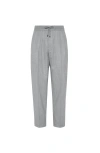 Brunello Cucinelli Virgin Wool Flannel Trousers In Gray