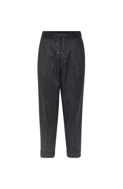 BRUNELLO CUCINELLI BRUNELLO CUCINELLI VIRGIN WOOL FLANNEL TROUSERS