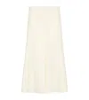 Brunello Cucinelli Virgin Wool Fluted Midi Skirt In White