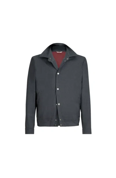 Brunello Cucinelli Virgin Wool Fresco Outerwear Jacket In Gray