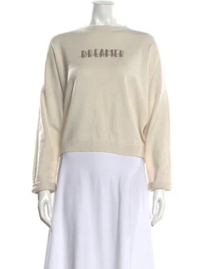 Pre-owned Brunello Cucinelli Virgin Wool Graphic Print Sweater In Neutral