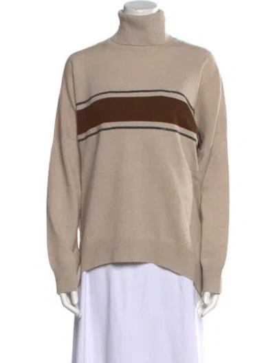 Pre-owned Brunello Cucinelli Virgin Wool Graphic Print Sweater W/ Tags In Neutral