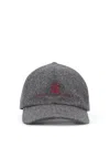 Brunello Cucinelli Men Virgin Wool Hat In Gray