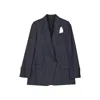Brunello Cucinelli Blue Virgin Wool Jackets And Coat In Blue