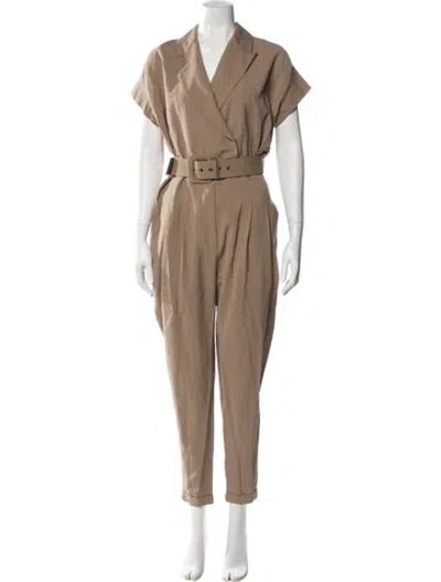 Pre-owned Brunello Cucinelli Virgin Wool Jumpsuit W/ Tags In Neutral