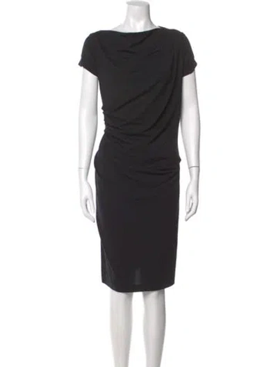 Pre-owned Brunello Cucinelli Virgin Wool Knee-length Dress In Black