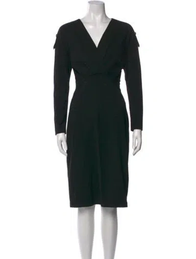 Pre-owned Brunello Cucinelli Virgin Wool Knee-length Dress In Black