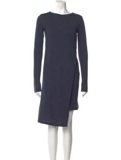 Pre-owned Brunello Cucinelli Virgin Wool Knee-length Dress In Blue