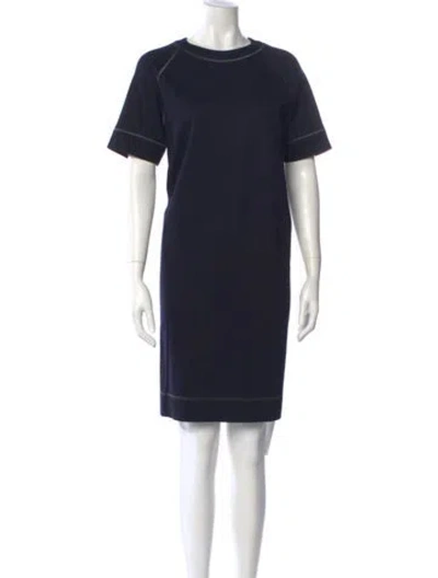 Pre-owned Brunello Cucinelli Virgin Wool Knee-length Dress In Blue