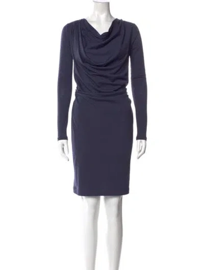 Pre-owned Brunello Cucinelli Virgin Wool Knee-length Dress In Blue