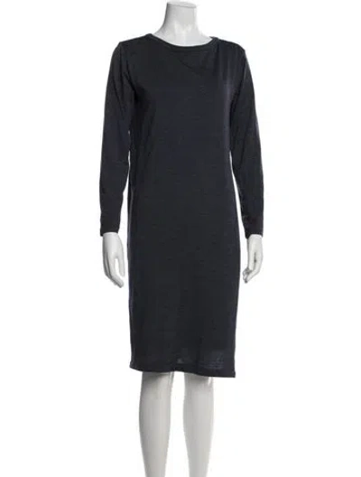 Pre-owned Brunello Cucinelli Virgin Wool Knee-length Dress In Blue