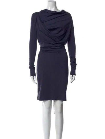 Pre-owned Brunello Cucinelli Virgin Wool Knee-length Dress In Blue