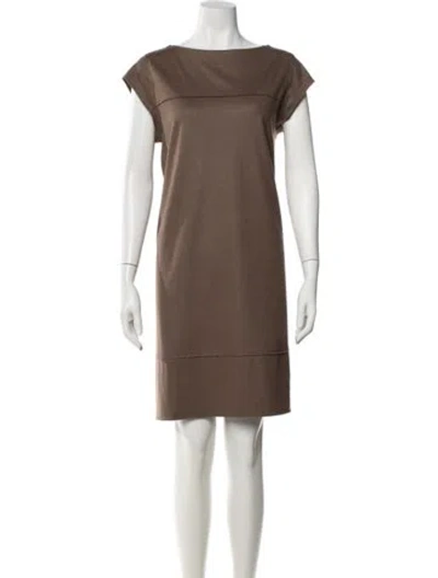 Pre-owned Brunello Cucinelli Virgin Wool Knee-length Dress In Brown