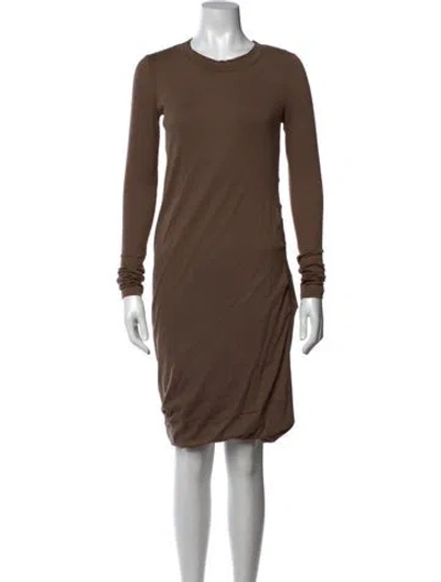 Pre-owned Brunello Cucinelli Virgin Wool Knee-length Dress In Brown