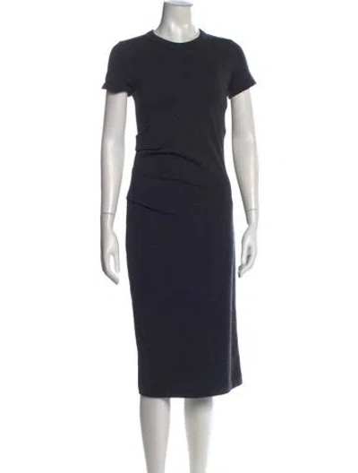 Pre-owned Brunello Cucinelli Virgin Wool Knee-length Dress In Gray