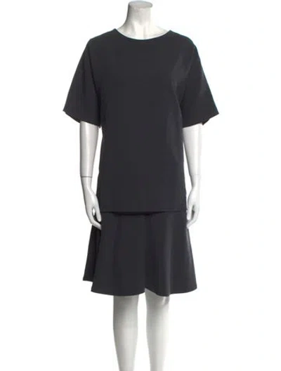 Pre-owned Brunello Cucinelli Virgin Wool Knee-length Dress In Gray