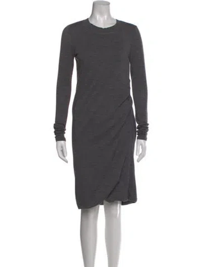 Pre-owned Brunello Cucinelli Virgin Wool Knee-length Dress In Gray