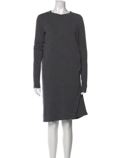 Pre-owned Brunello Cucinelli Virgin Wool Knee-length Dress In Gray