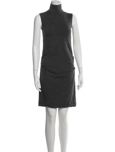 Pre-owned Brunello Cucinelli Virgin Wool Knee-length Dress In Gray