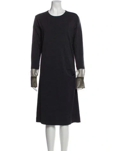 Pre-owned Brunello Cucinelli Virgin Wool Knee-length Dress W/ Tags In Blue