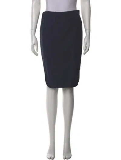 Pre-owned Brunello Cucinelli Virgin Wool Knee-length Skirt In Blue