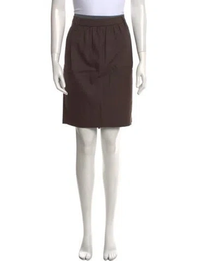 Pre-owned Brunello Cucinelli Virgin Wool Knee-length Skirt In Brown