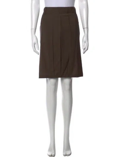 Pre-owned Brunello Cucinelli Virgin Wool Knee-length Skirt In Brown