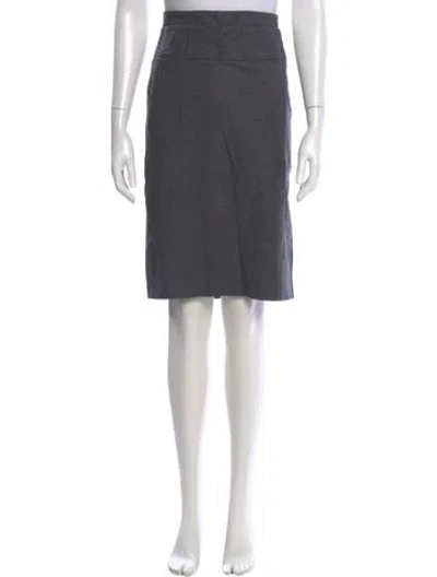 Pre-owned Brunello Cucinelli Virgin Wool Knee-length Skirt In Gray