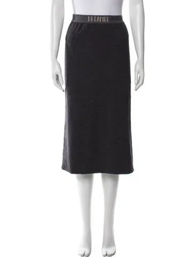 Pre-owned Brunello Cucinelli Virgin Wool Knee-length Skirt In Gray