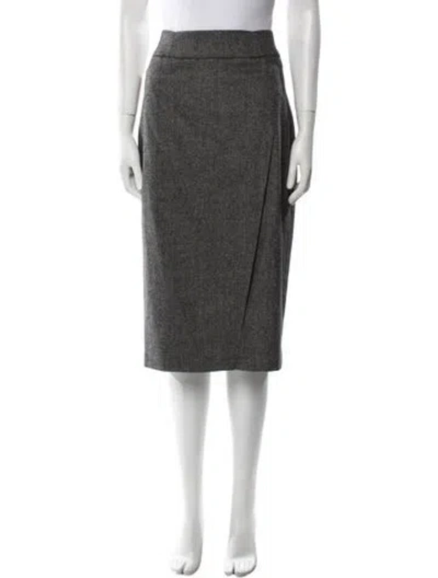 Pre-owned Brunello Cucinelli Virgin Wool Knee-length Skirt In Gray