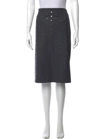 Pre-owned Brunello Cucinelli Virgin Wool Knee-length Skirt In Gray