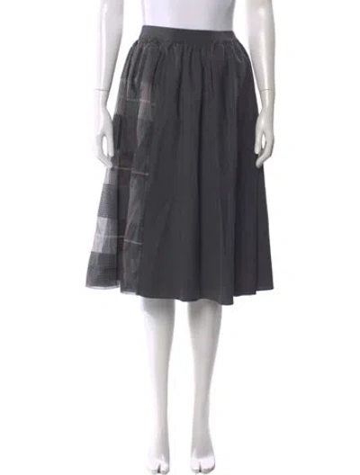 Pre-owned Brunello Cucinelli Virgin Wool Knee-length Skirt In Gray