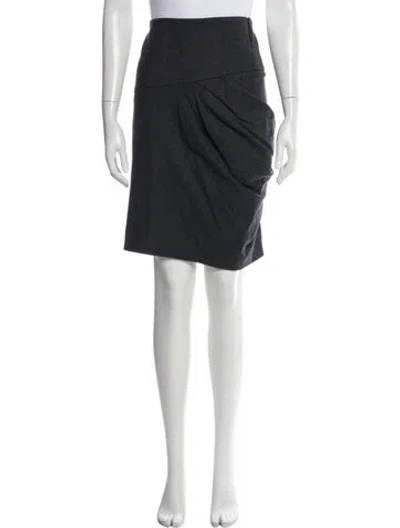Pre-owned Brunello Cucinelli Virgin Wool Knee-length Skirt In Gray