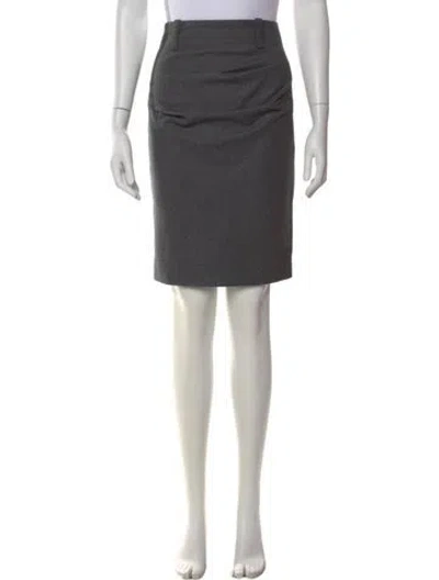 Pre-owned Brunello Cucinelli Virgin Wool Knee-length Skirt In Gray