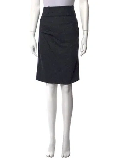 Pre-owned Brunello Cucinelli Virgin Wool Knee-length Skirt In Grey