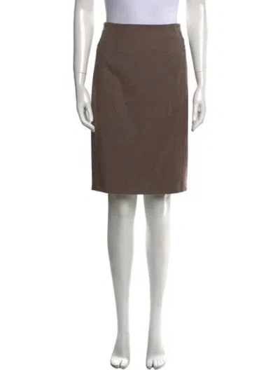 Pre-owned Brunello Cucinelli Virgin Wool Knee-length Skirt In Neutral