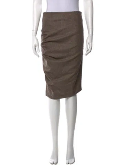 Pre-owned Brunello Cucinelli Virgin Wool Knee-length Skirt In Neutral