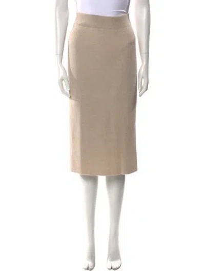Pre-owned Brunello Cucinelli Virgin Wool Knee-length Skirt W/ Tags In Neutral