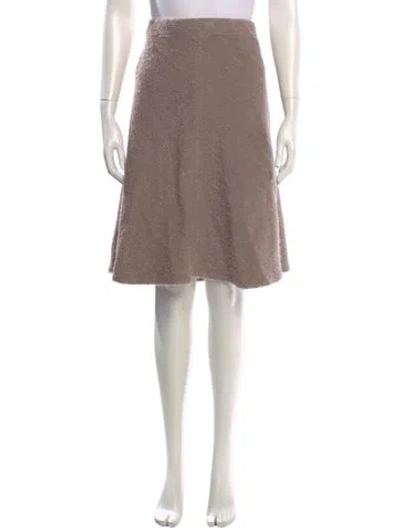 Pre-owned Brunello Cucinelli Virgin Wool Knee-length Skirt W/ Tags In Neutral