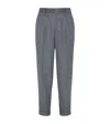 Brunello Cucinelli Leisure Fit Trousers With Double Pleats In Gray